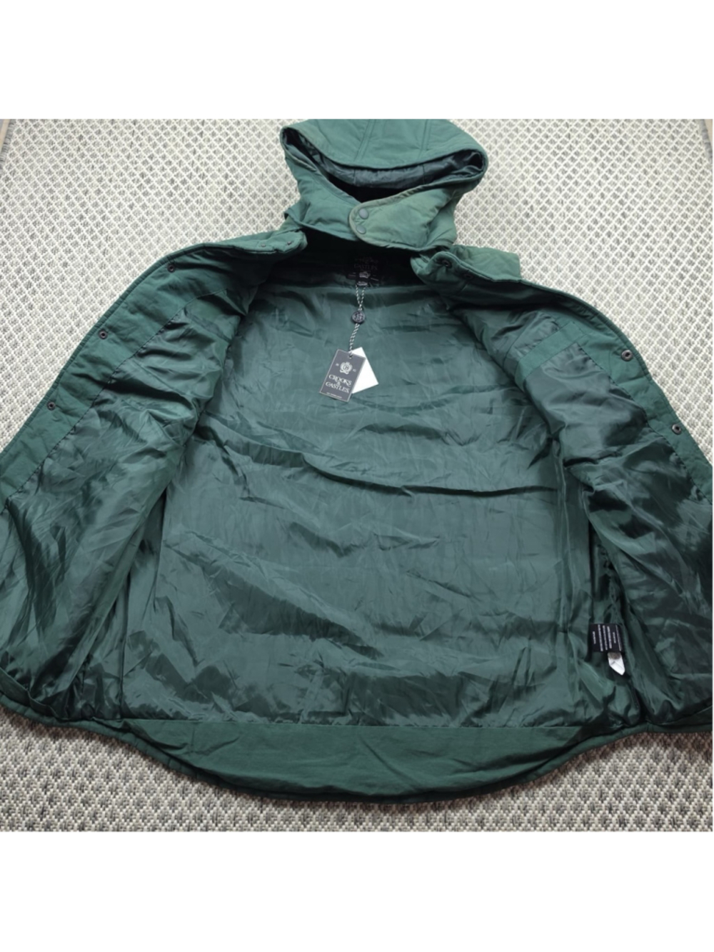 NWT Crooks & Castles Y2K Quilted Hooded Puffer Vest Green XL Streetwear - Picture 7 of 15